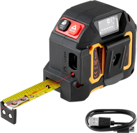 VEVOR 2-in-1 Laser Tape Measure, 135Ft Rechargeable Laser Measurement Tool & 16Ft Measuring Tape with Magnetic, 4 Modes-Length, Area, Volume, Continuous,ft/in/m/ft+in Unit,for Outdoor,Decoration