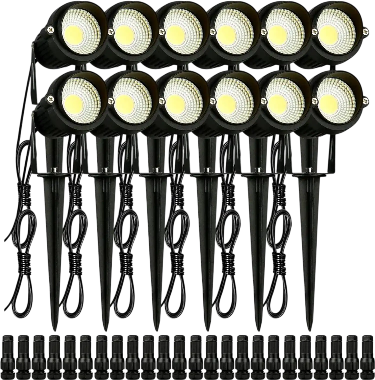 Vevor Landscape Lighting 6W Low Voltage LED Spotlights 12-Pack Warm White 3000K New
