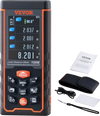 VEVOR Laser Measure, 328 ft, ±1/16'' Accuracy Laser Distance Measure with 100-Group Storage, ft/m/in/ft+in, 2.4'' Colorlit LCD Screen Laser Meter, Pythagorean Mode, Measure Distance, Area and Volume