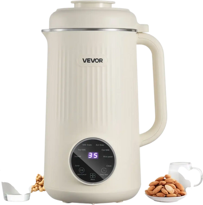 VEVOR 8-in-1 Nut Milk Maker, 41 oz Soy Milk Maker Machine with 10 Blades, for Homemade Oat, Nut, Soy, Juice, Milkshake, Rice Cereal, Plant-Based Beverages with Self-Cleaning, Boil Water, 12-Hour Delay