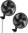 VEVOR Plant Fan, Grow Tent Clip On Fan Rechargeable, USB Port with 9 Speeds & Circulation Mode, Smart Control, Powerful Oscillating, Long Runtime for Hydroponics Circulation Cooling, Black, 2 Pack