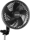 VEVOR Plant Fan, Grow Tent Clip On Fan Rechargeable, USB Port with 9 Speeds & Circulation Mode, Smart Control, Powerful Oscillating, Long Runtime for Hydroponics Circulation Cooling, Black, 1 Pack