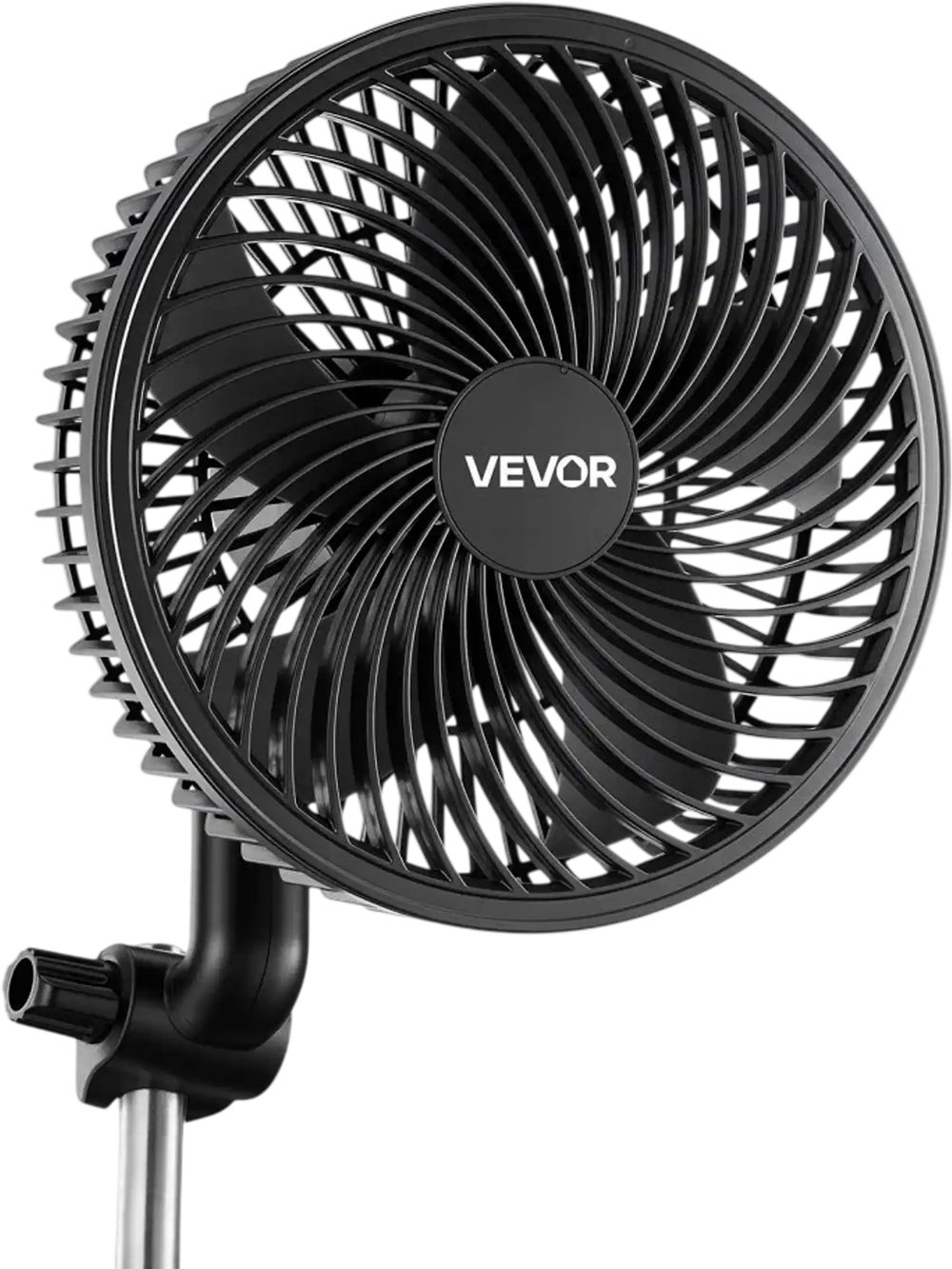 VEVOR Plant Fan, Grow Tent Clip On Fan Rechargeable, USB Port with 9 Speeds & Circulation Mode, Smart Control, Powerful Oscillating, Long Runtime for Hydroponics Circulation Cooling, Black, 1 Pack
