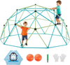 VEVOR Climbing Dome, 10FT Geometric Dome Climber for Kids, 1000LBS Loading Jungle Gym Playground with Octopus Net & 2 Basketballs, Easy-Assembly Outdoor Backyard Climbing Toys - Gift for Boys Girls