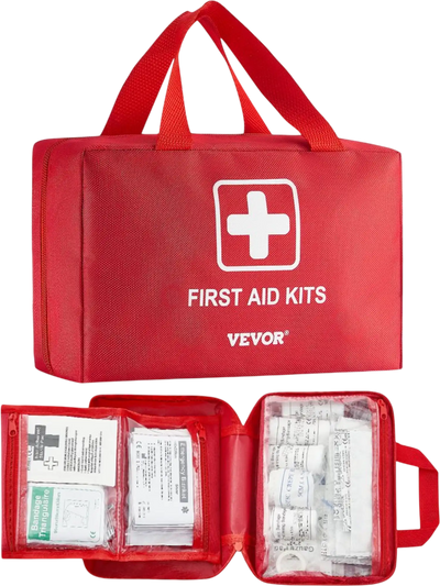 VEVOR First Aid Kit, 500 Pieces, 600D Nylon Large Survival First Aid Bag, Emergency Medical Supplies, for Home, Car, Office, Travel, Camping, Truck, Hiking, Sports, Vehicle and Outdoor Emergencies