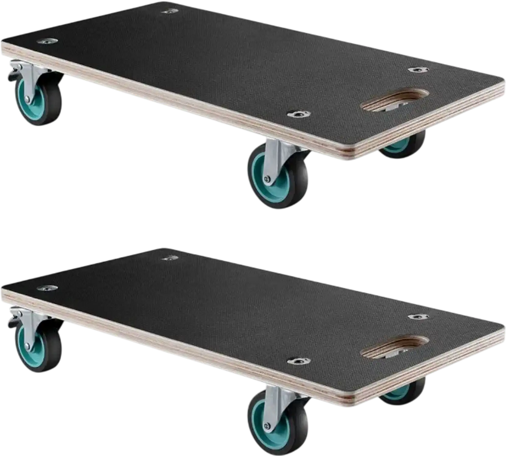 VEVOR Furniture Dolly, 551 lbs Load Capacity, Furniture Moving Dollies with 4 TPR Silent Wheels, Rectangle Multifunctional Flat Dolly for Piano Furniture Couch Washing Machine Fridge, 2 Pack, Black