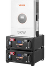VEVOR Home Power Station Backup Power, 5120Wh, LiFePO4 Lithium Battery, Support Communication, Bluetooth and WiFi, AC 5000W Inverter, Fast Charge, for Home Backup, Emergency, Solar System Components