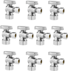 VEVOR 10-Pack Angle Stop Valve, 1/4 Turn Water Shut Off Valves, 1/2" Nominal (5/8" OD) Compression Inlet x 3/8" OD Compression Outlet Shutoff Valve for Bathroom Kitchen Toilet Shower Plumbing