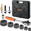 VEVOR Knockout Punch Set, 1/2 to 2 inch SLUG-Buster Ratchet Knockout Set, Ratchet Wrench Knockouts Punch Sets for Aluminum, Mild steel, Fiberglass, Plastics, 6 Die Sizes, 40Cr Steel Ko Tool Kit