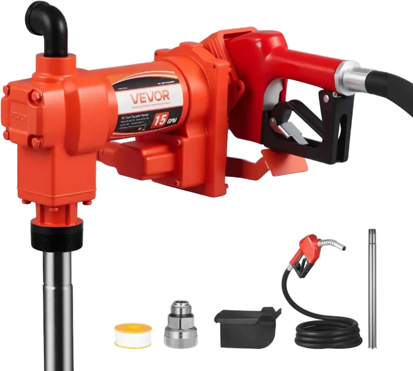 Vevor Fuel Transfer Pump 110V 15 GPM Electric Oil Pump with Auto Shut-Off Nozzle New
