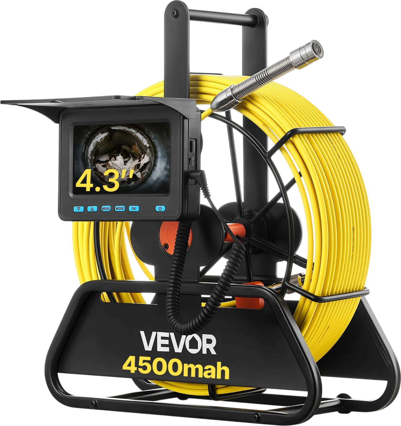 Vevor Drain Inspection Camera 66 ft with Adjustable LEDs 4.3 in. Display New