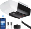 VEVOR Garage Door Opener 3/4 HP Ultra-Quiet Belt Drive WiFi Smart Opener, for Residential Garage, Includes Durable Rail, 3 Remotes, Smartphone App Control, Obstacle Sensor & LED Light, Black & White