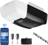 VEVOR Garage Door Opener 1/2 HP Heavy Duty Chain Drive WiFi Smart Opener, for Residential Garage, Includes Durable Rail, 3 Remotes, Smartphone App Control, Obstacle Sensor & LED Light, Black & White