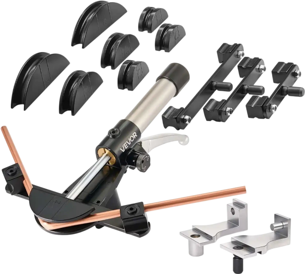 VEVOR Hydraulic Tubing Bender Kit, 1/4 to 7/8 Inch, Copper Tube Pipe Bender, Forward/Reverse HVAC Bending Tool Set, with 7 Aluminium Alloy Dies, for HVAC Air Conditioning Refrigeration Auto Repair
