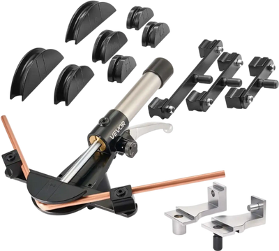 VEVOR Hydraulic Tubing Bender Kit, 1/4 to 7/8 Inch, Copper Tube Pipe Bender, Forward/Reverse HVAC Bending Tool Set, with 7 Aluminium Alloy Dies, for HVAC Air Conditioning Refrigeration Auto Repair