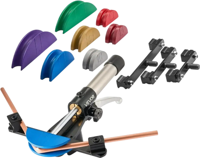 VEVOR Hydraulic Tubing Bender Kit, 1/4 to 7/8 Inch, Copper Tube Pipe Bender, HVAC Bending Tool Set, 90° Bend, with 7 Color Aluminium Alloy Dies, for HVAC Air Conditioning Refrigeration Auto Repair