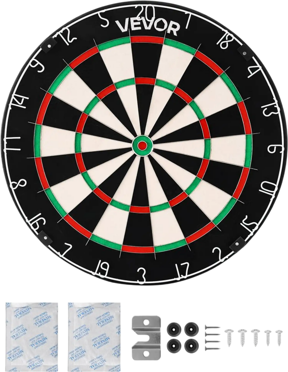 VEVOR Dart Board, High-Grade Self-Healing Sisal Fiber Dartboard with Staple-Free Bullseye, Blade Wire & Rotating Number Ring, 17.7" Professional Dartboard for Home Party Game Room (Darts Not Included)