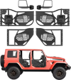 VEVOR Jeep Tube Doors, 4-Door, Compatible with 2007-2018 Jeep Wrangler JK Unlimited, Steel Off Road Front & Rear Tubular Half Doors with DOT Certified Side View Mirrors, Storage Bag and Rubber Pads