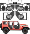 VEVOR Jeep Tube Doors, 4-Door, Fit for 2018-2026 Jeep Wrangler JL & 2020-2026 Gladiator JT, Flag Pattern Off Road Front & Rear Tubular Half Doors with DOT Certified Side View Mirrors and Storage Bag