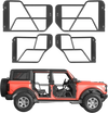 VEVOR Tube Doors, 4-Door, Compatible with 2021-2026 Ford Bronco (Excluding Bronco Sport), Steel Off Road Front & Rear Tubular Half Doors with Rubber Pads, Heavy-Duty Hinges, OE Latch & Limit Straps