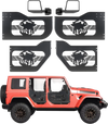 VEVOR Jeep Tube Doors, 4-Door, Fit for 2018-2026 Jeep Wrangler JL & 2020-2026 Gladiator JT, Soldier Pattern Off Road Front & Rear Tubular Half Doors with DOT Certified Side View Mirrors & Rubber Pads