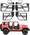 VEVOR Jeep Tube Doors, 4-Door, Compatible with 2007-2018 Jeep Wrangler JK JKU Unlimited, Steel Off Road Front & Rear Tubular Half Doors with DOT Certified Side View Mirrors, Storage Bag & Rubber Pads
