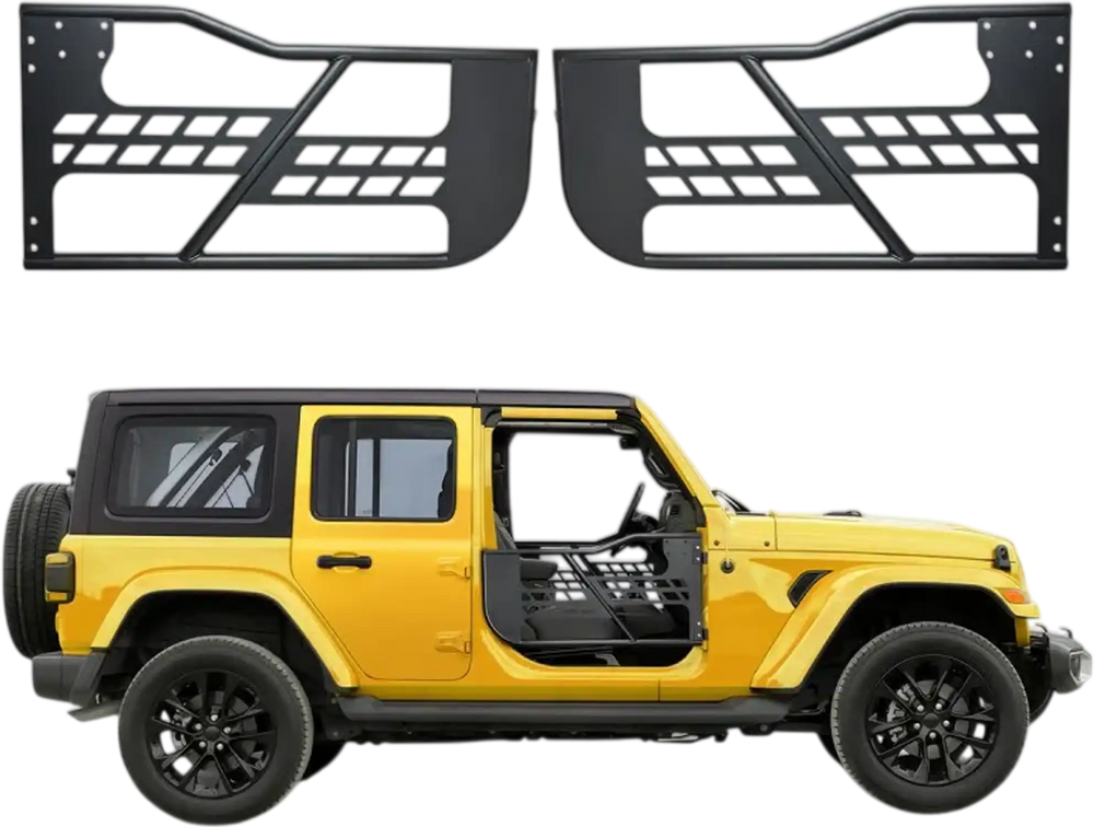 VEVOR Jeep Tube Doors, 2-Door, Hunting Style Jeep Tubular Door with Heavy-Duty Hinges & OE Latch, Jeep Doors with Rubber Pads & Toughened Steel Tube, Fit for 2007-2018 Jeep Wrangler JK