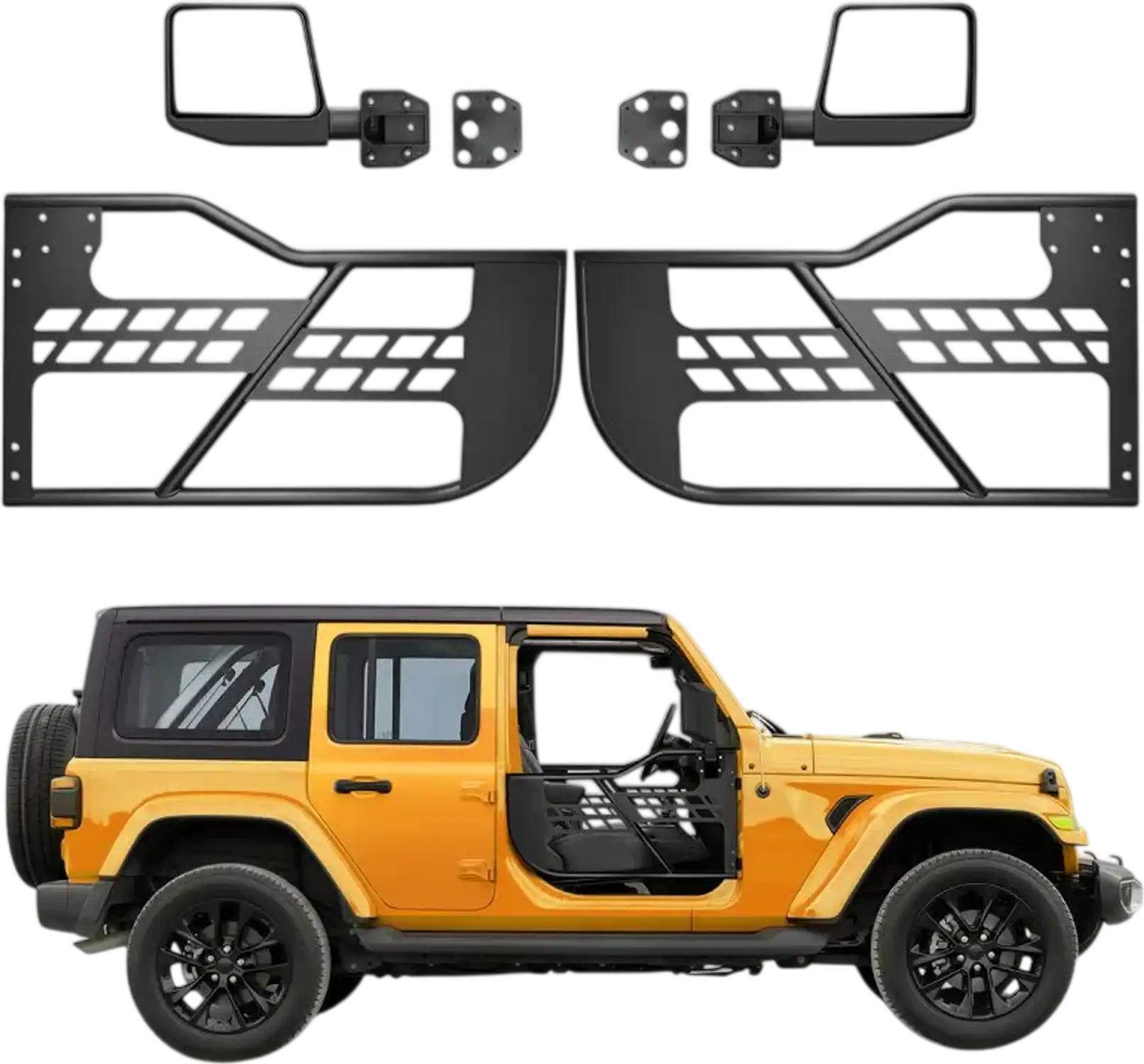 Vevor Tube Doors 2-Door Hunting Style for 2018-2024 Jeep Wrangler JL & 2020-2024 Jeep Gladiator JT New