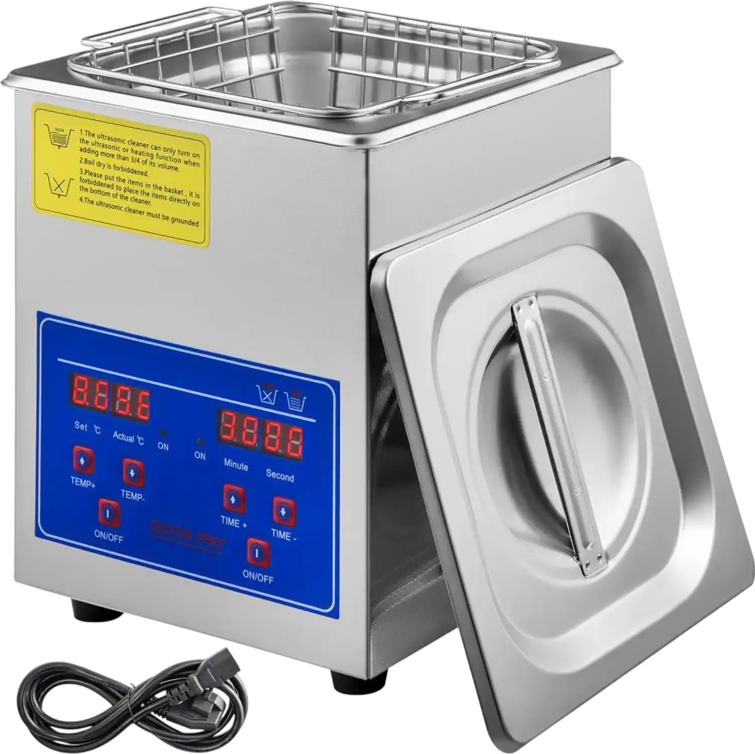 Vevor Ultrasonic Cleaner 2L 40kHz Digital Stainless Steel Parts Cleaner New