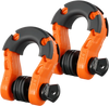 VEVOR 3/4" D-Ring Shackle, 2 Pack Alloy Steel Shackles 66139 lbs (30 Ton) Break Strength with 7/8" Screw Pin, Isolators & Washers, Heavy Duty Off Road Vehicle Recovery Shackle for Jeep Truck, Orange