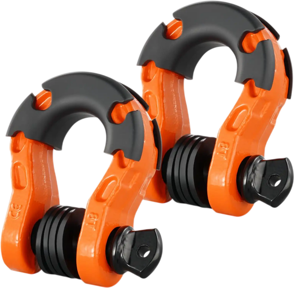 VEVOR 3/4" D-Ring Shackle, 2 Pack Alloy Steel Shackles 66139 lbs (30 Ton) Break Strength with 7/8" Screw Pin, Isolators & Washers, Heavy Duty Off Road Vehicle Recovery Shackle for Jeep Truck, Orange