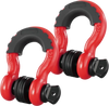 VEVOR 3/4" D-Ring Shackle, 2 Pack Alloy Steel Shackles 62832 lbs (28.5 Ton) Break Strength with 7/8" Screw Pin, Isolators & Washers, Heavy Duty Off Road Vehicle Recovery Shackle for Jeep Truck, Red