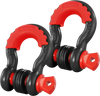 VEVOR 3/4" D-Ring Shackle, 2 Pack Alloy Steel Shackles 62832 lbs (28.5 Ton) Break Strength with 7/8" Screw Pin, Isolators & Washers, Heavy Duty Off Road Vehicle Recovery Shackle for Jeep Truck, Black