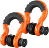 VEVOR 3/4" D-Ring Shackle, 2 Pack Alloy Steel Shackles 62832 lbs (28.5 Ton) Break Strength with 7/8" Screw Pin, Isolators & Washers, Heavy Duty Off Road Vehicle Recovery Shackle for Jeep Truck, Orange