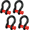 VEVOR 1/2" D-Ring Shackle, 4 Pack Alloy Steel Shackles 17637 lbs (8 Ton) Break Strength with 5/8" Screw Pin, Heavy Duty Off Road Vehicle Recovery Shackle, Towing Accessories for Jeep Truck, Black