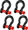 VEVOR 5/8" D-Ring Shackle, 4 Pack Alloy Steel Shackles 28660 lbs (13 Ton) Break Strength with 3/4" Screw Pin, Heavy Duty Off Road Vehicle Recovery Shackle, Towing Accessories for Jeep Truck, Black