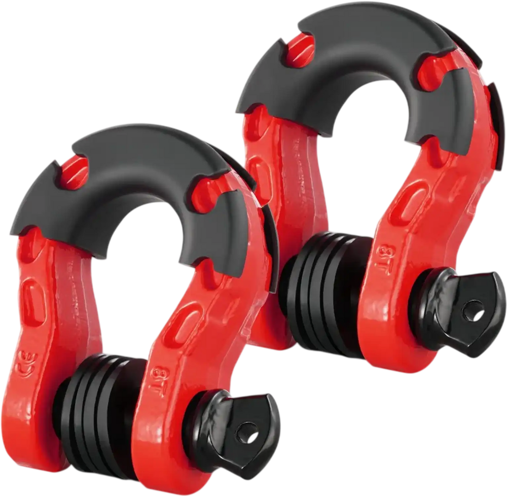 VEVOR 3/4" D-Ring Shackle, 2 Pack Alloy Steel Shackles 66139 lbs (30 Ton) Break Strength with 7/8" Screw Pin, Isolators & Washers, Heavy Duty Off Road Vehicle Recovery Shackle for Jeep Truck, Red
