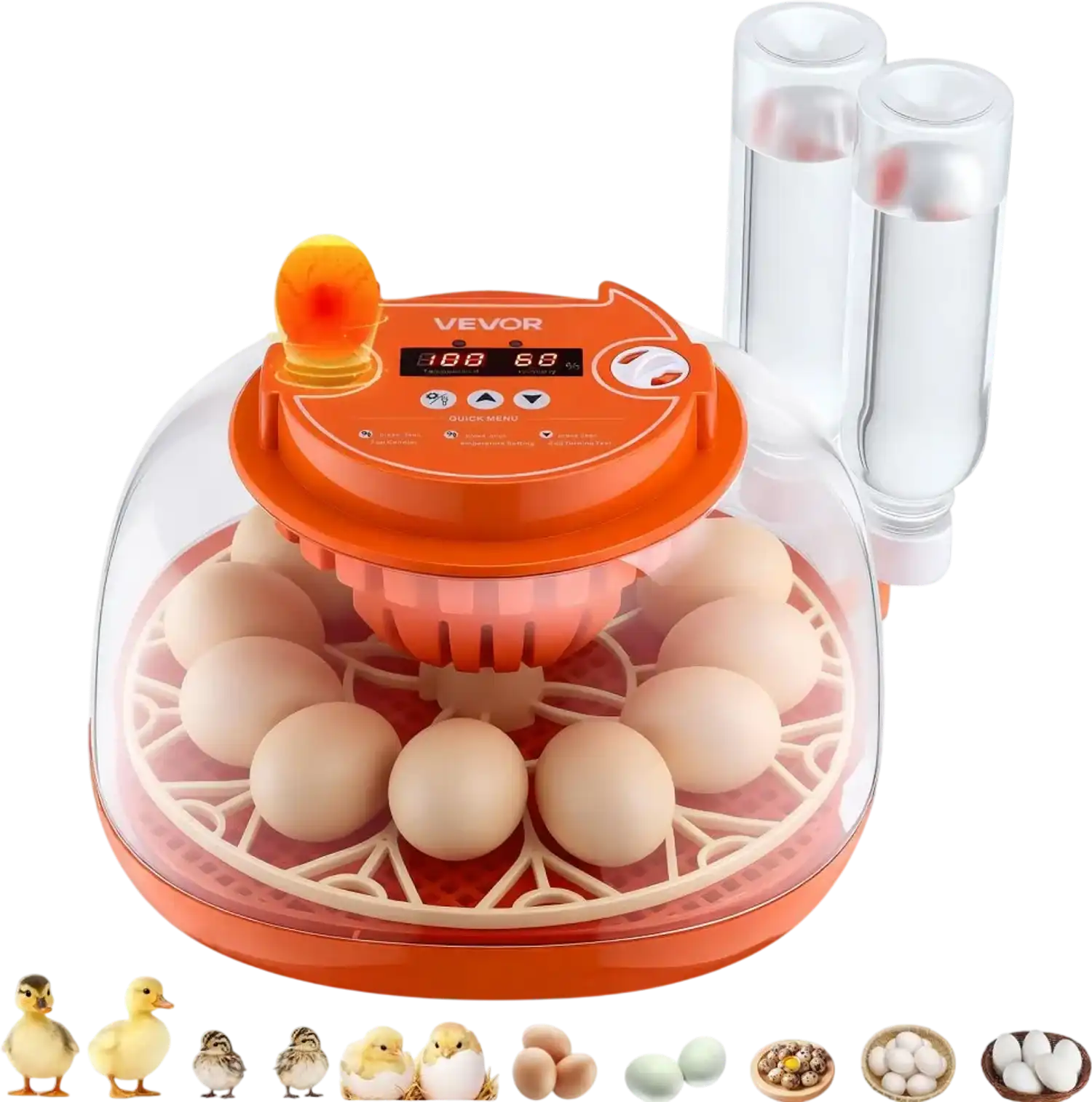 Vevor Egg Incubator 12-Egg Automatic Turner with LED Candler New