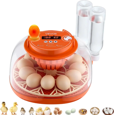 Vevor Egg Incubator 12-Egg Automatic Turner with LED Candler New