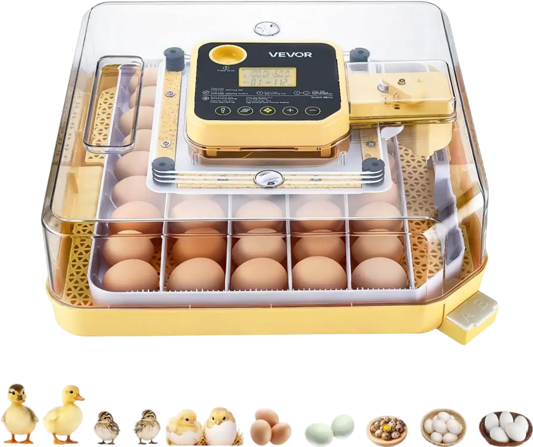 Vevor Egg Incubator 48-Egg Automatic Turner with LED Candler & Humidity Control New