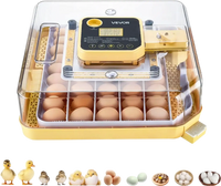 VEVOR 48 Egg Incubator, Automatic Egg Turner with LED Candler, Temperature Display & Auto Humidity Control, 360° View Clear Window, Poultry Eggs Incubator for Hatching Chicks Ducks Goose Quail