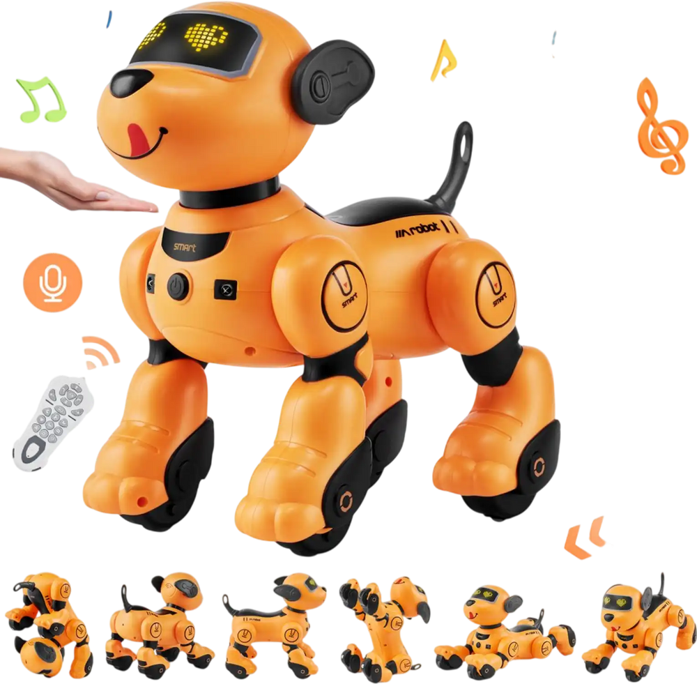 VEVOR Remote Control Robot Dog Toy, 2.4GHz RC Dog Programmable Smart Interactive Robotic Pet for Kids with Follow Function, Touch & Voice Control, Singing Dancing RC Stunt Toy for Age 3+ Boys Girls