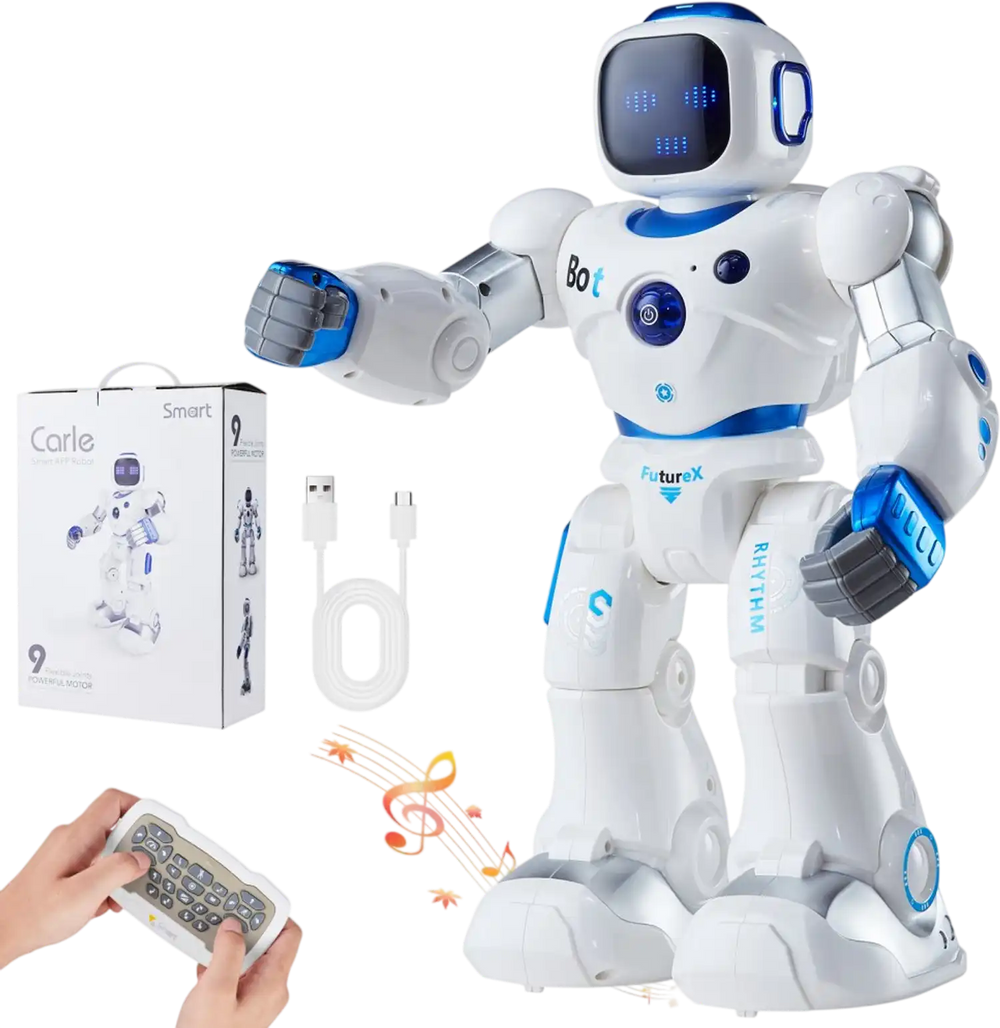 VEVOR RC Robot Toys for Kids, 2.4GHz Programmable Remote Control Smart Robot with Touch, Voice & APP Control, Interactive Singing Dancing Robot for Age 3 4 5 6 7 8 10 Year Old Boys Girls Birthday Gift
