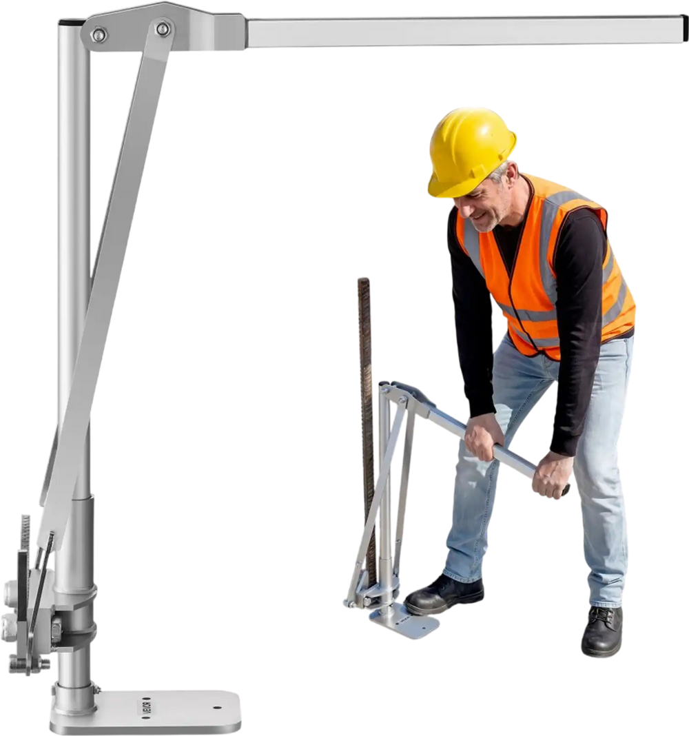 VEVOR T Post Puller, 3.54 in Max Clamping Width, Heavy-Duty Steel Jaw Grip, Powder-Coated Finish, Easy to Store, Labor-Saving Fence T-Post Remover Tool for Rebar Stakes, Wood Stakes, and Road Signs