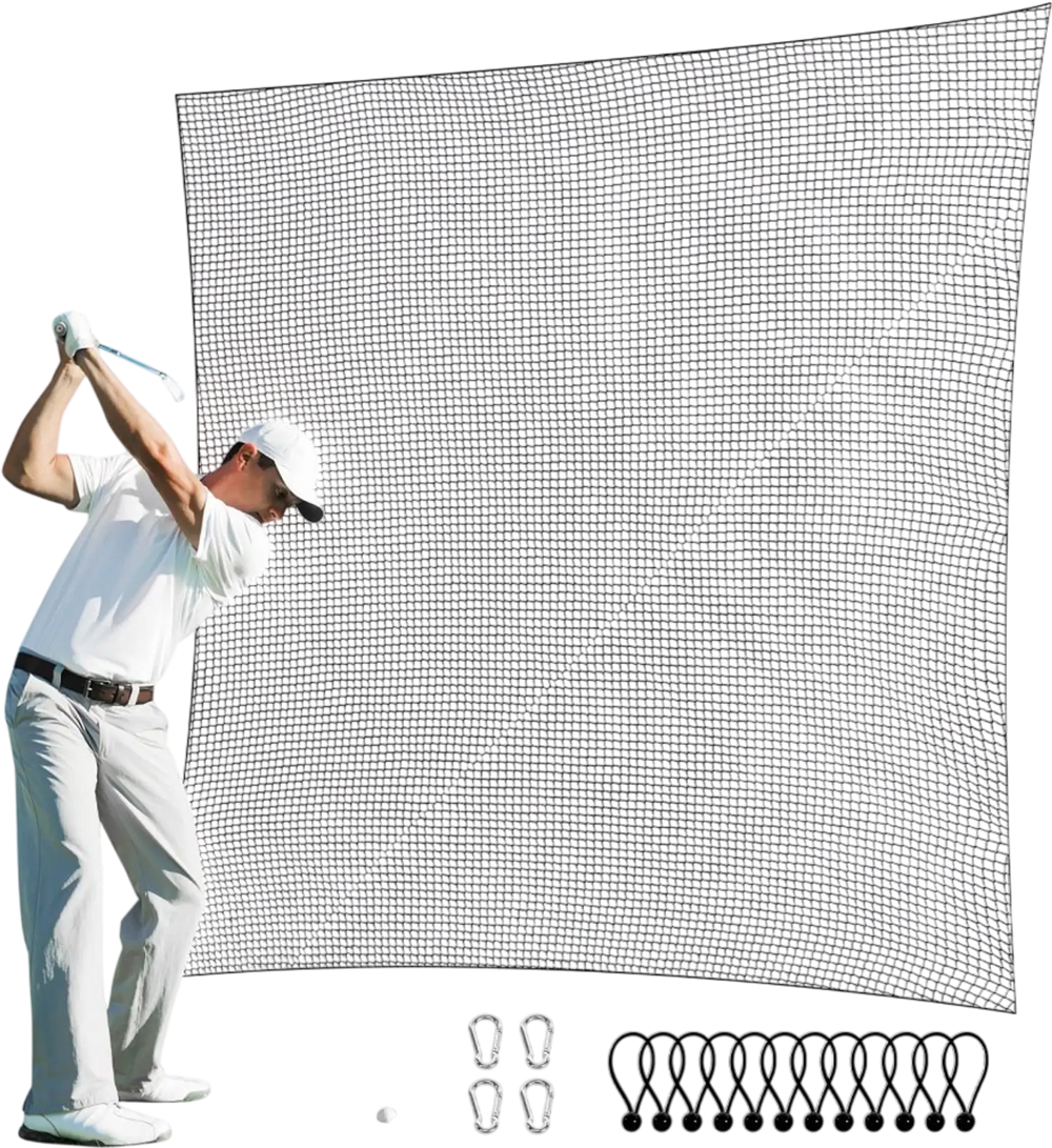 VEVOR Golf Net, 10x10ft Golf Practice Net, Indoor Hitting Net for Golf, Baseball, Hockey, Soccer, Heavy Duty Nylon DIY Ball Net, Sports Netting Barrier for Backyard Driving Training Swing (Net Only)