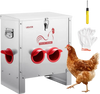 VEVOR Automatic Chicken Feeder, 25 lbs Capacity, 6 Feeding Ports No-Waste Poultry Feeder, Automatic Gravity, with Handle Latch Lid, Metal Construction, for Chickens Bantams Pheasants Poultry Coop