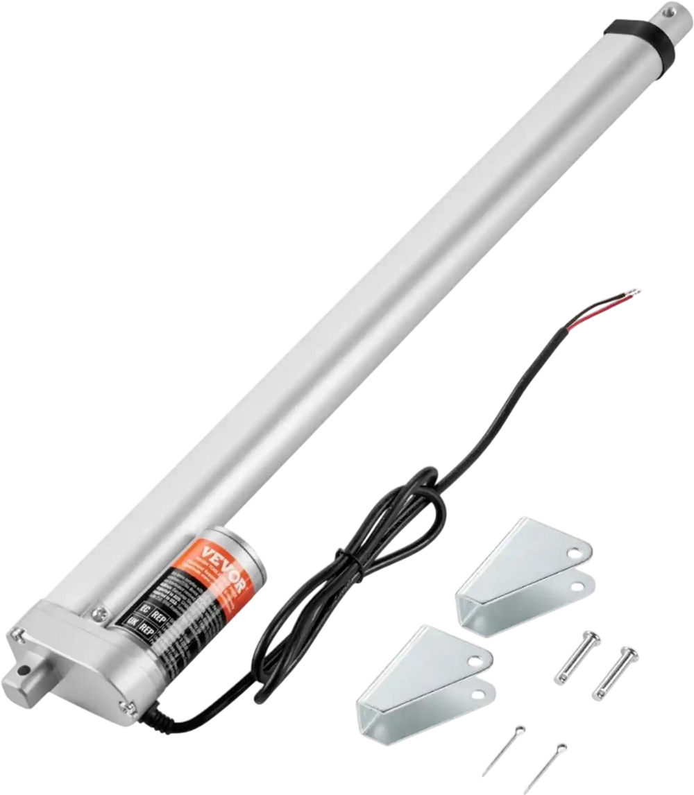 VEVOR Linear Actuator 12V, 18 Inch High Load 330lbs/1500N Linear Actuator, 0.19"/s Linear Motion Actuator with Mounting Bracket and IP54 Protection