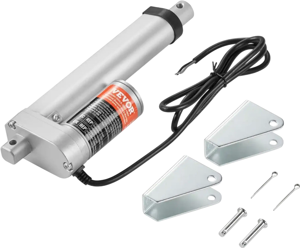 VEVOR Linear Actuator 12V, 4 Inch High Load 330lbs/1500N Linear Actuator, 0.19"/s Linear Motion Actuator with Mounting Bracket and IP54 Protection