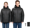 VEVOR Heated Jacket for Men with 7.4V Battery, Soft Shell Electric Heating Coat, Windproof Lightweight Outerwear with 6 Heating Zones & 3 Heat Settings for Hiking, Outdoor Work, Black, M Size