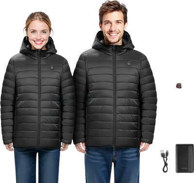 Vevor Heated Jacket Women's Soft Shell 7.4V Battery Black M New